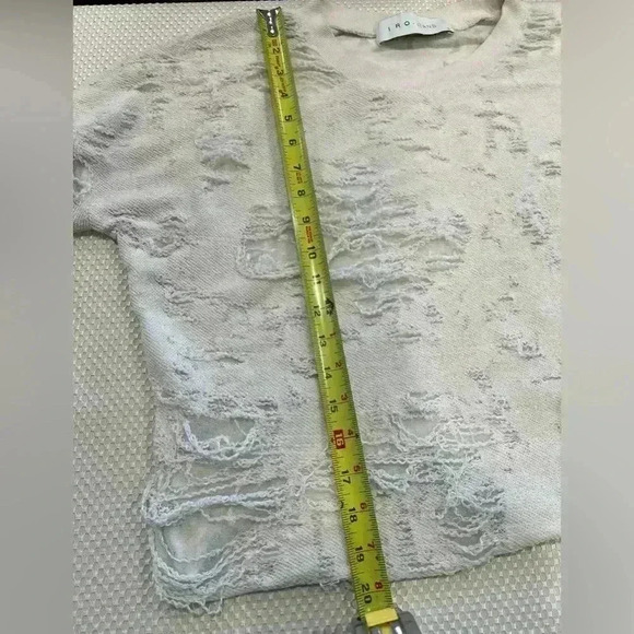 IRO Jeans Sweater Sweat Shirt Distressed Oversized Size Small off white - Picture 4 of 10